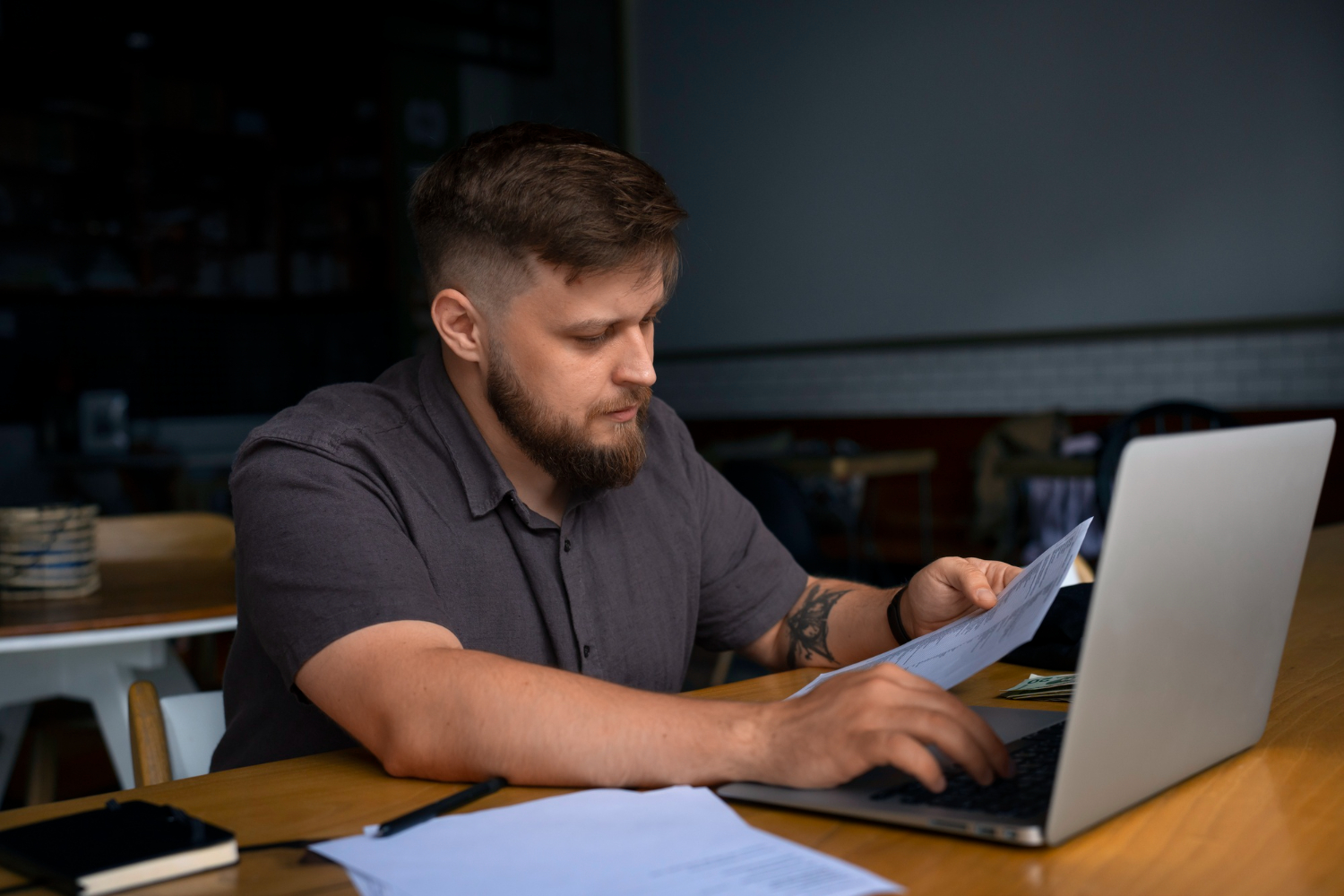 Person improving digital skills with online tools